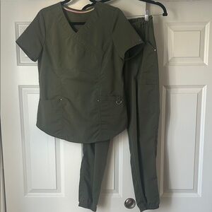 Olive Green Women's Scrub Set